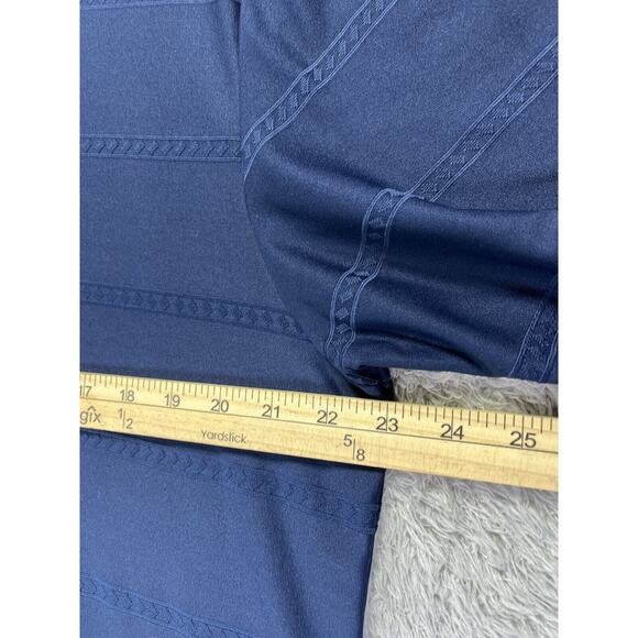 Adidas Shirt Mens Large Blue Climalite Golf Polo Logo Short Sleeve Textured - Picture 5 of 9